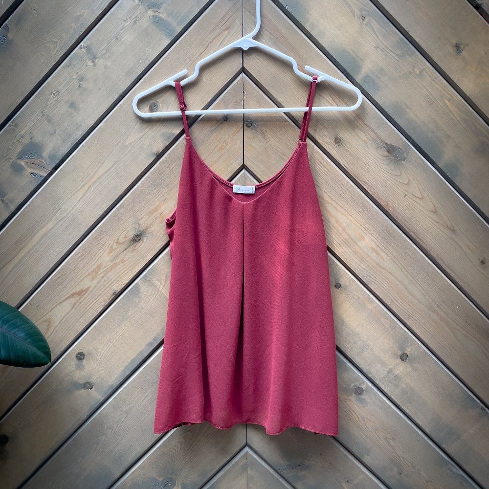 Beautiful rust colored silk women's tank blouse.